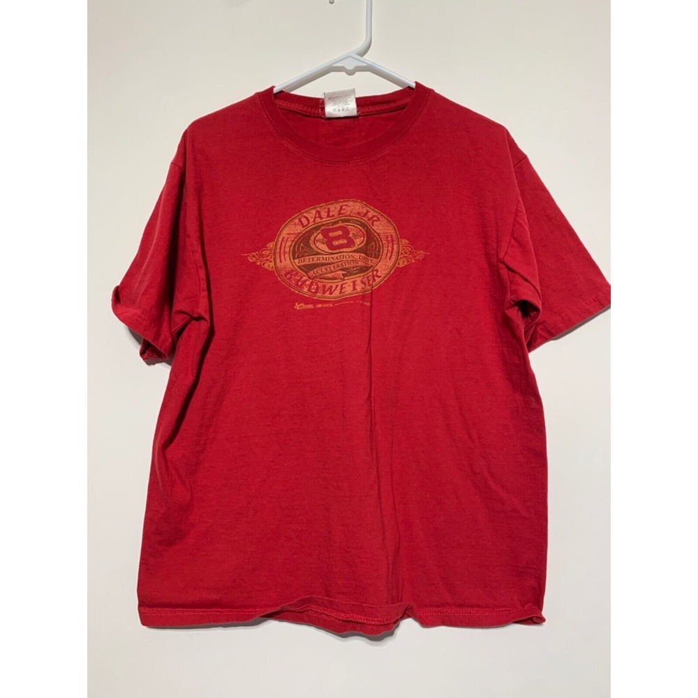 Chase Men Size M Red Vintage Dale Jr Budweiser Graphic Short Sleeve Shirt 2007